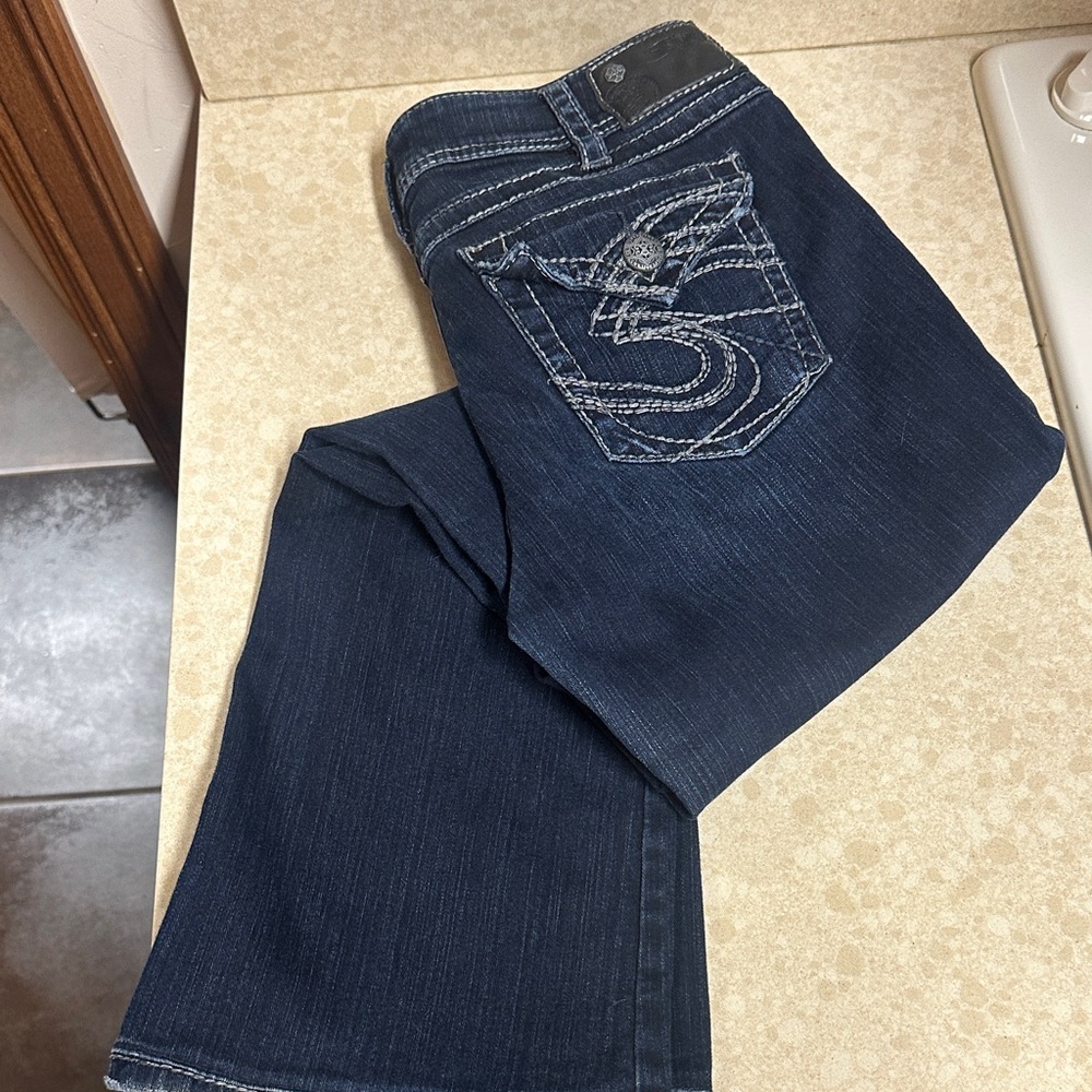Silver Jeans Dark Blue Boot Cut Jeans